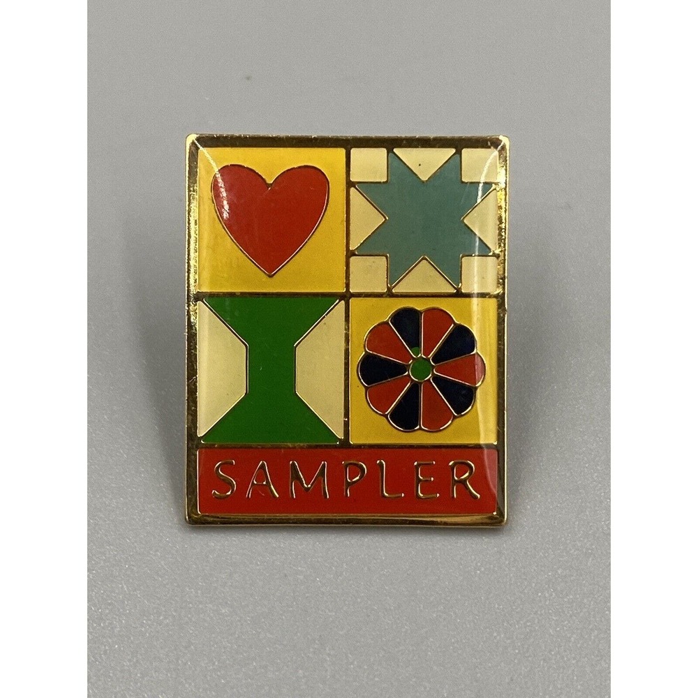Vintage SAMPLER‎ Lapel Pin Brooch